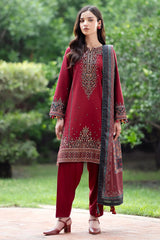 JZMEN Lawn Unstitched 3 Pc Suit