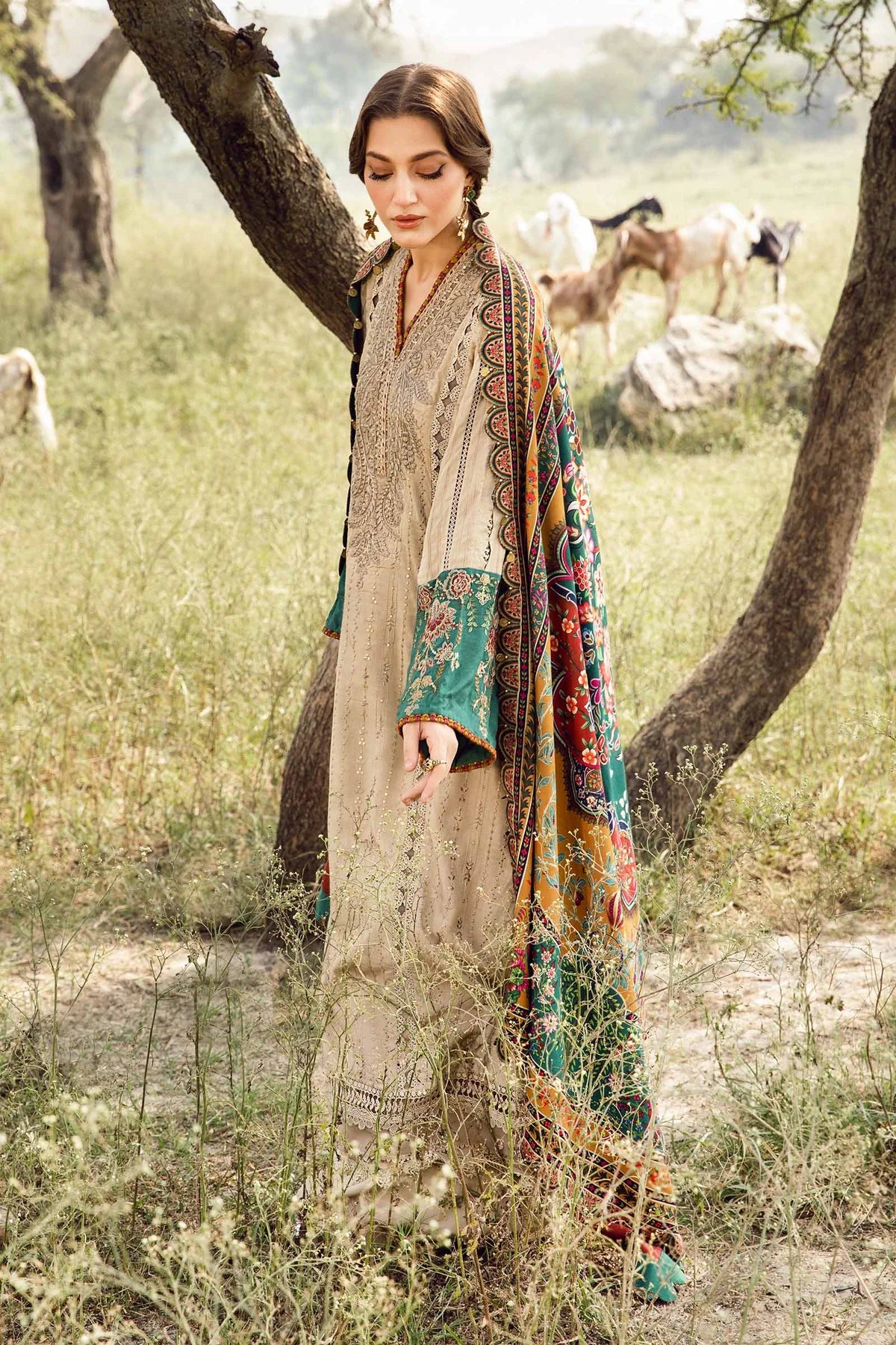 M.B Lawn 3PC Unstitched Outfit