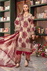 M.B Lawn 3PC Unstitched Outfit