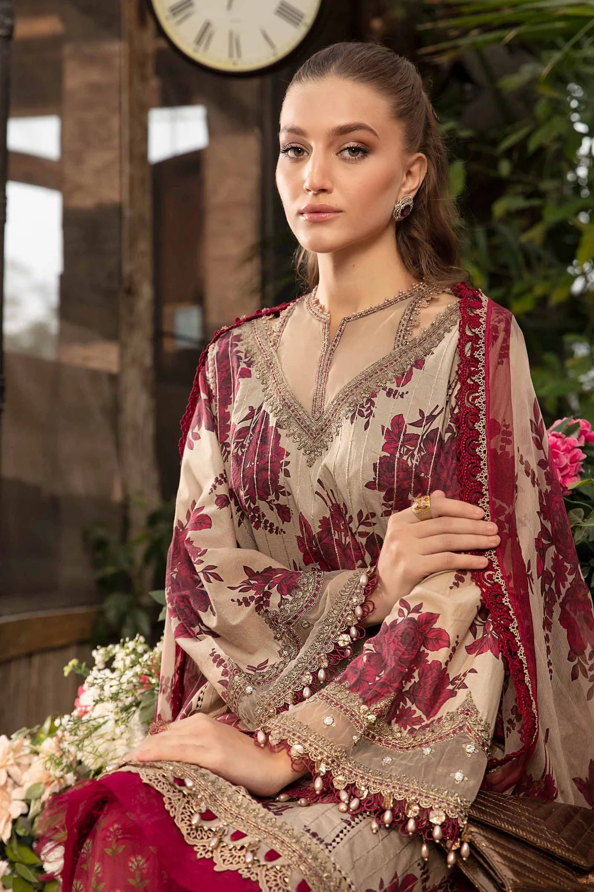 M.B Lawn 3PC Unstitched Outfit