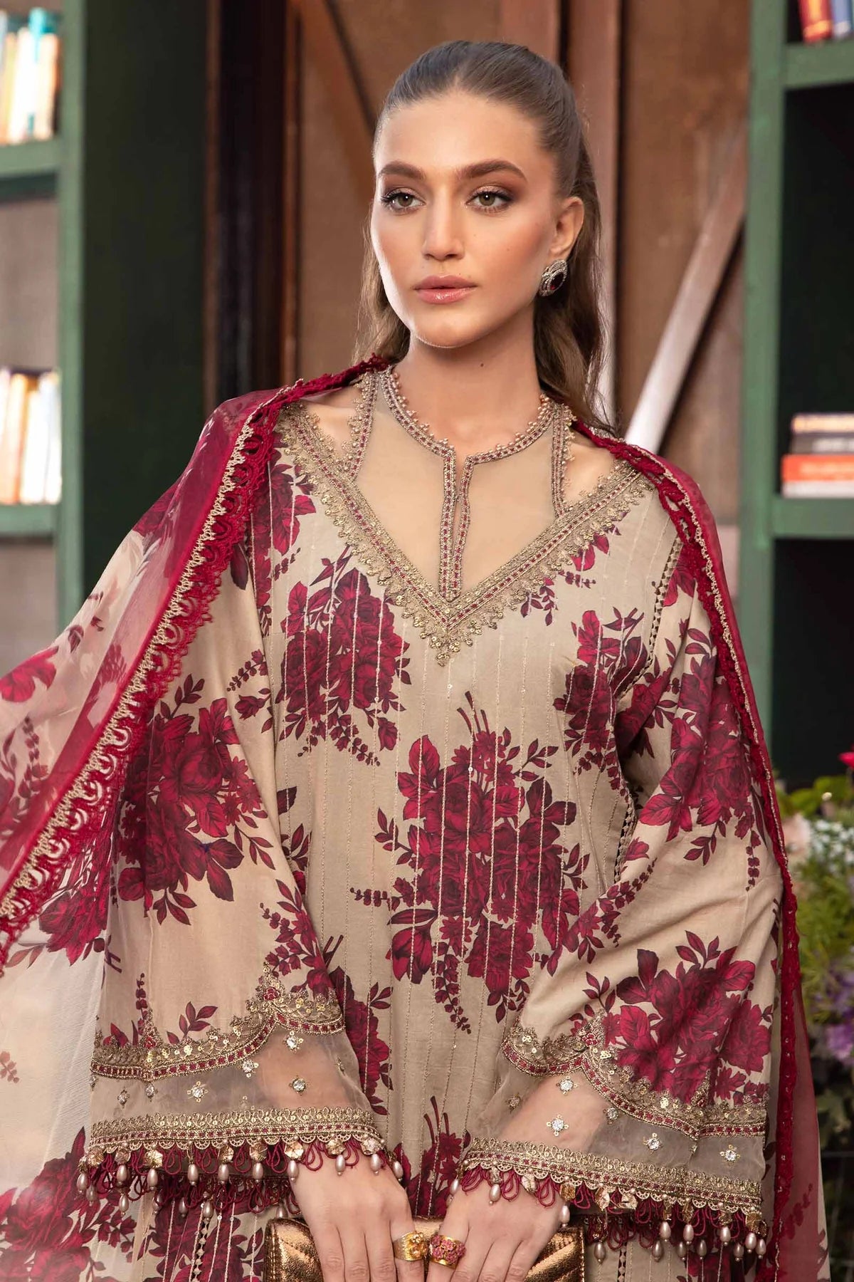 M.B Lawn 3PC Unstitched Outfit