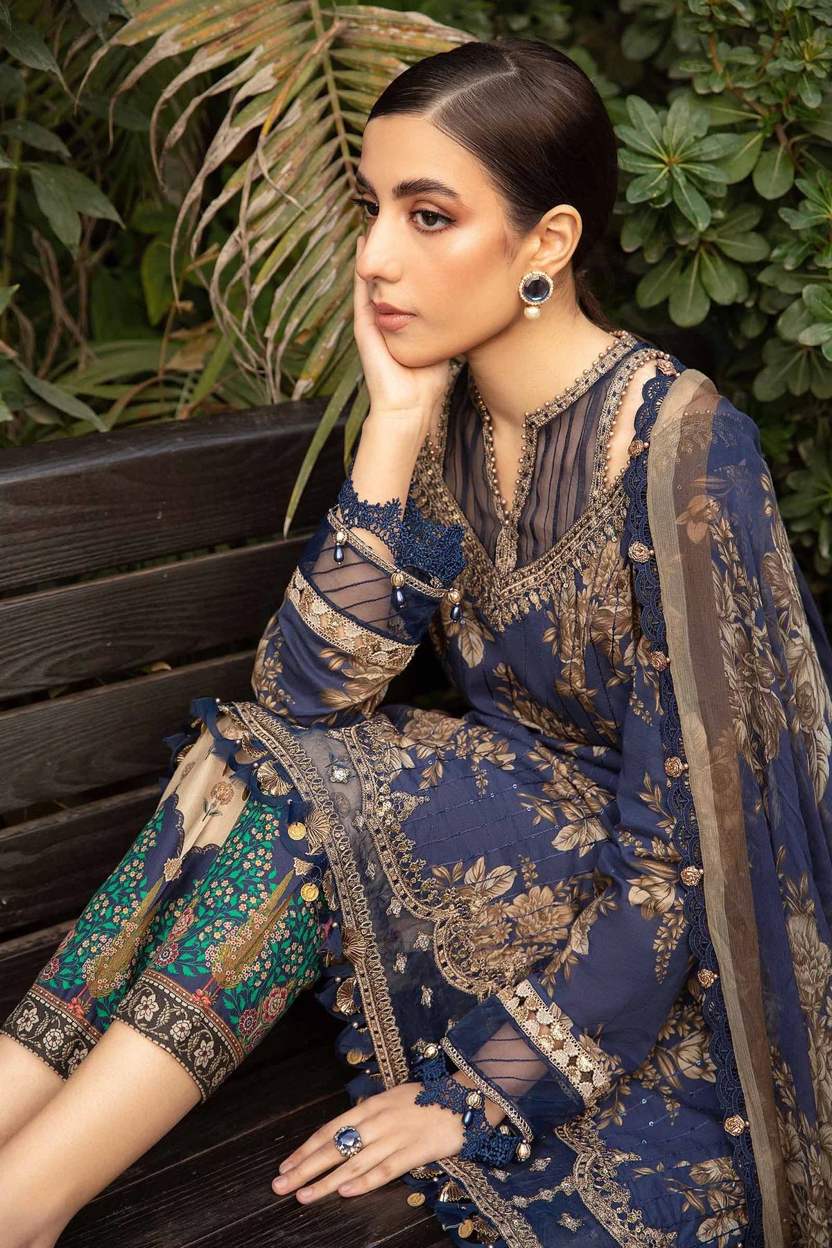 M.B Lawn 3PC Unstitched Outfit